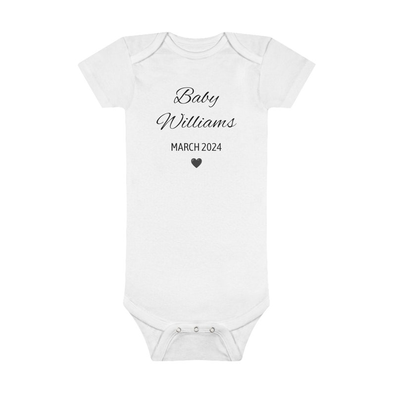 Baby Announcement Onesie®, Pregnancy Announcement Onesie®, Baby Announcement Ideas, Custom Baby Onesie®, Personalized Baby Announcement image 2