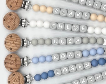 Pacifier Clip Personalized, Pacifier Clip With Name Silicone, Personalized Pacifier Clip, Engraved Rattle, Personalized Rattle Ring