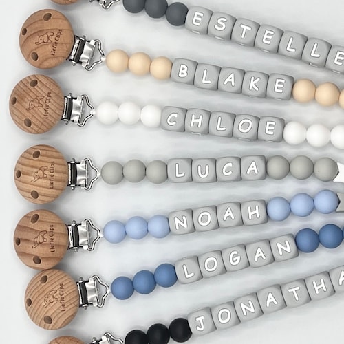 Pacifier Clip Personalized Pacifier Clip With Name Silicone Etsy