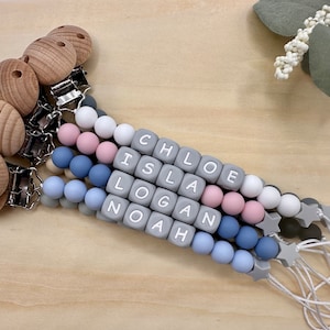 Personalized Pacifier Clip, Baby Gift, Baby Shower Gift, Newborn Gift Set, Personalized Rattle Ring