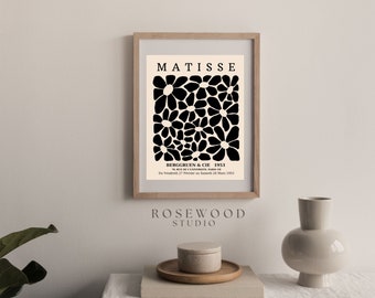 Abstract Matisse Black and White Vintage Art