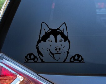 Alaskan Malamute Auto Aufkleber,Schlitten Hund Fenster Bumper Schild Aufkleber