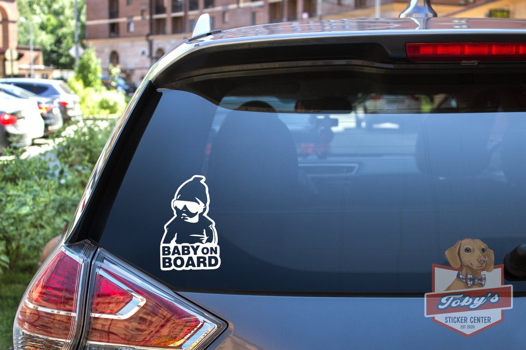 Baby On Board Funny " Hangover" White Vinyl Decal | 6x4 Inches, Car Window Or Laptop Sticker Baby On Board Decal - Foto 5