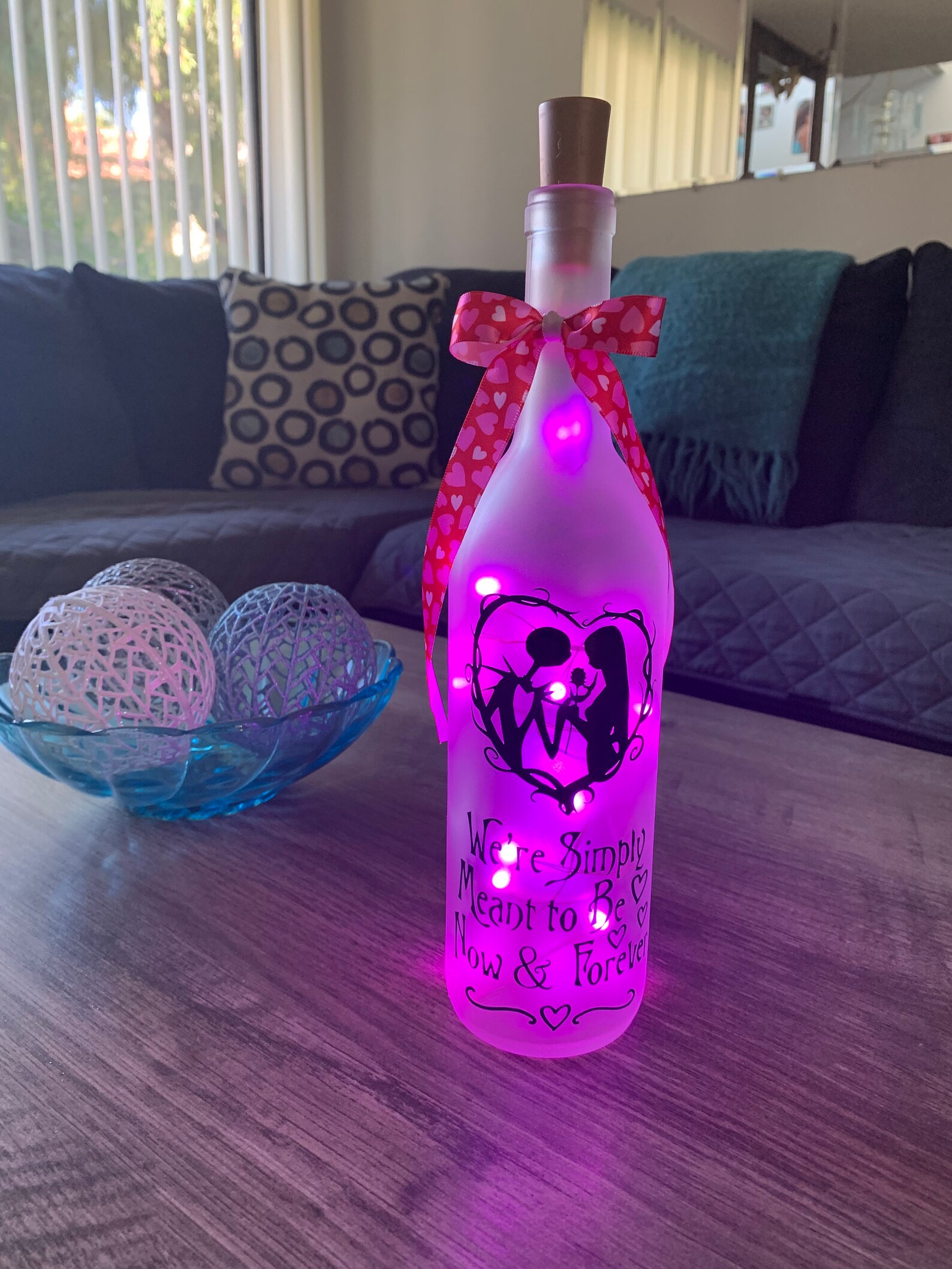 Lighted Wine Bottle Home Decor Love Jack Etsy
