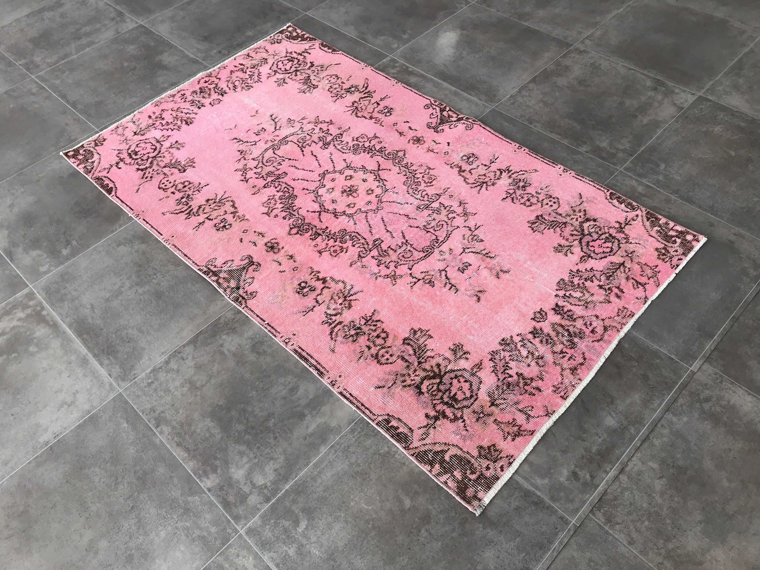 Pink Turkish Rug 3.3x5.8ftsmall area rugcolorful rugbedroom Etsy