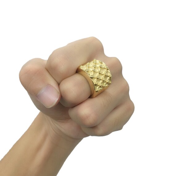 Anillo de custodio de Acero Inoxidable 316L chapado en oro de tono 14K Disponibles Todas las Tallas Nuevo