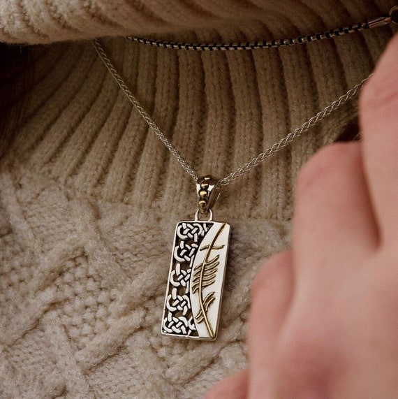 Old Irish Clan or Love Pendant Necklace Keith Jack Jewelry 925 Sterling Silver 18k Gold Ancient Irish Ogham Necklaces Family Necklace Etsy