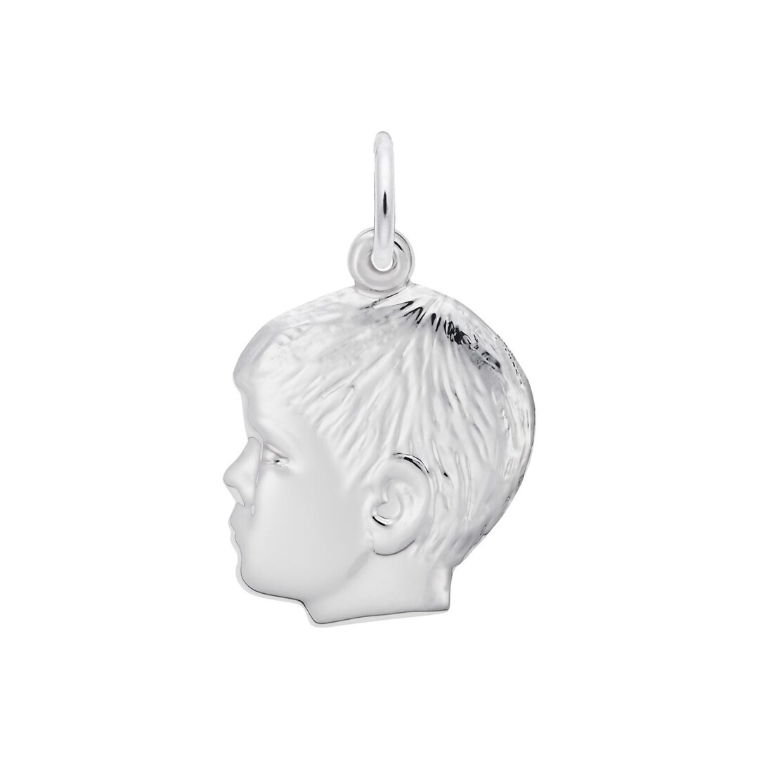 Silver or Gold Personalized Charm Young Boy Silhouette Charm, Made by