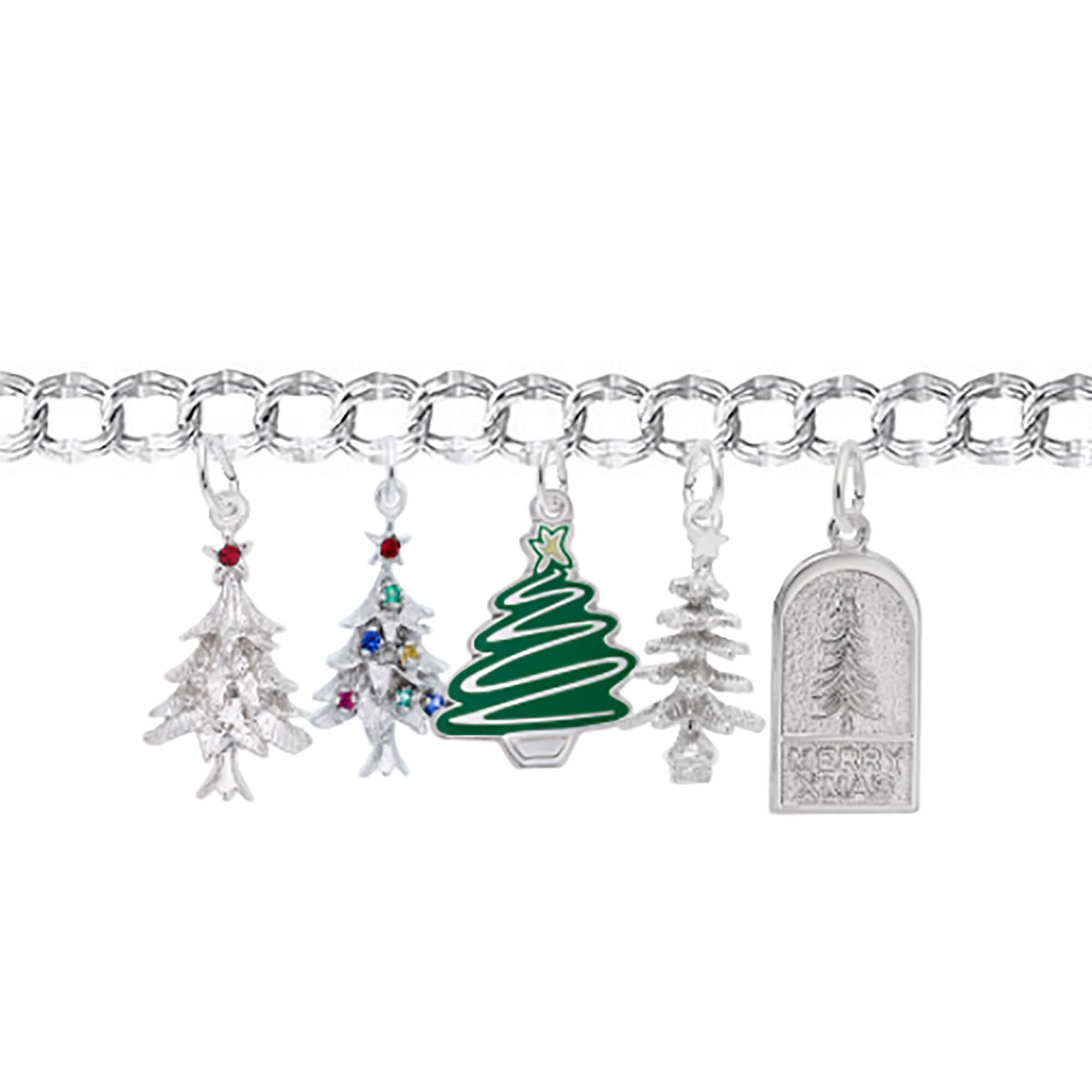 Silver Christmas Tree Charms by Rembrandt Charms 925 Sterling Etsy