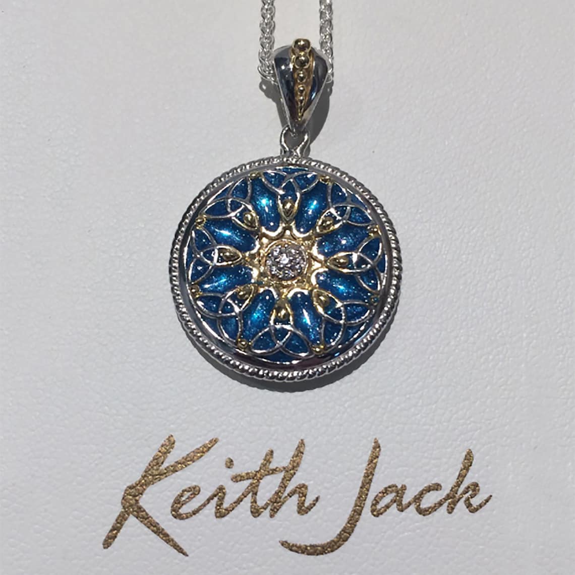 Keith Jack Jewelry Celtic Eternity Knot Blue Enamel Pendant Etsy