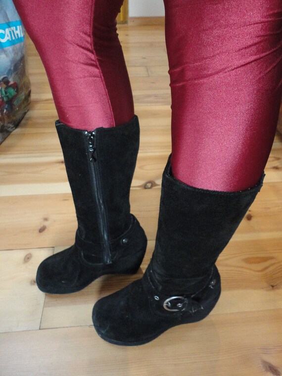 Black suede platform boots Rocket Dog