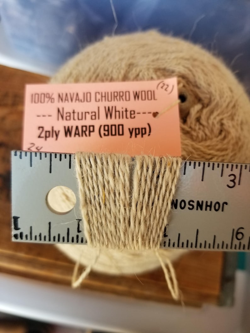WARP 100% Navajo Churro Wool- 4ply 450ypp- 2ply 900ypp-- Natural Colors White and Silver image 9