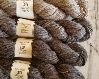 LOPI NATURAL COLORS- Navajo Churro Yarn- Lopi Weight (200 to 220 ypp)--Individual 4 oz Hanks- Single Ply