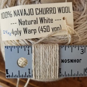 WARP 100% Navajo Churro Wool- 4ply 450ypp- 2ply 900ypp-- Natural Colors White and Silver image 8