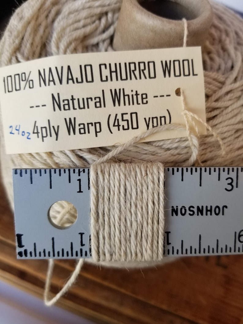 WARP 100% Navajo Churro Wool- 4ply 450ypp- 2ply 900ypp-- Natural Colors White and Silver image 8