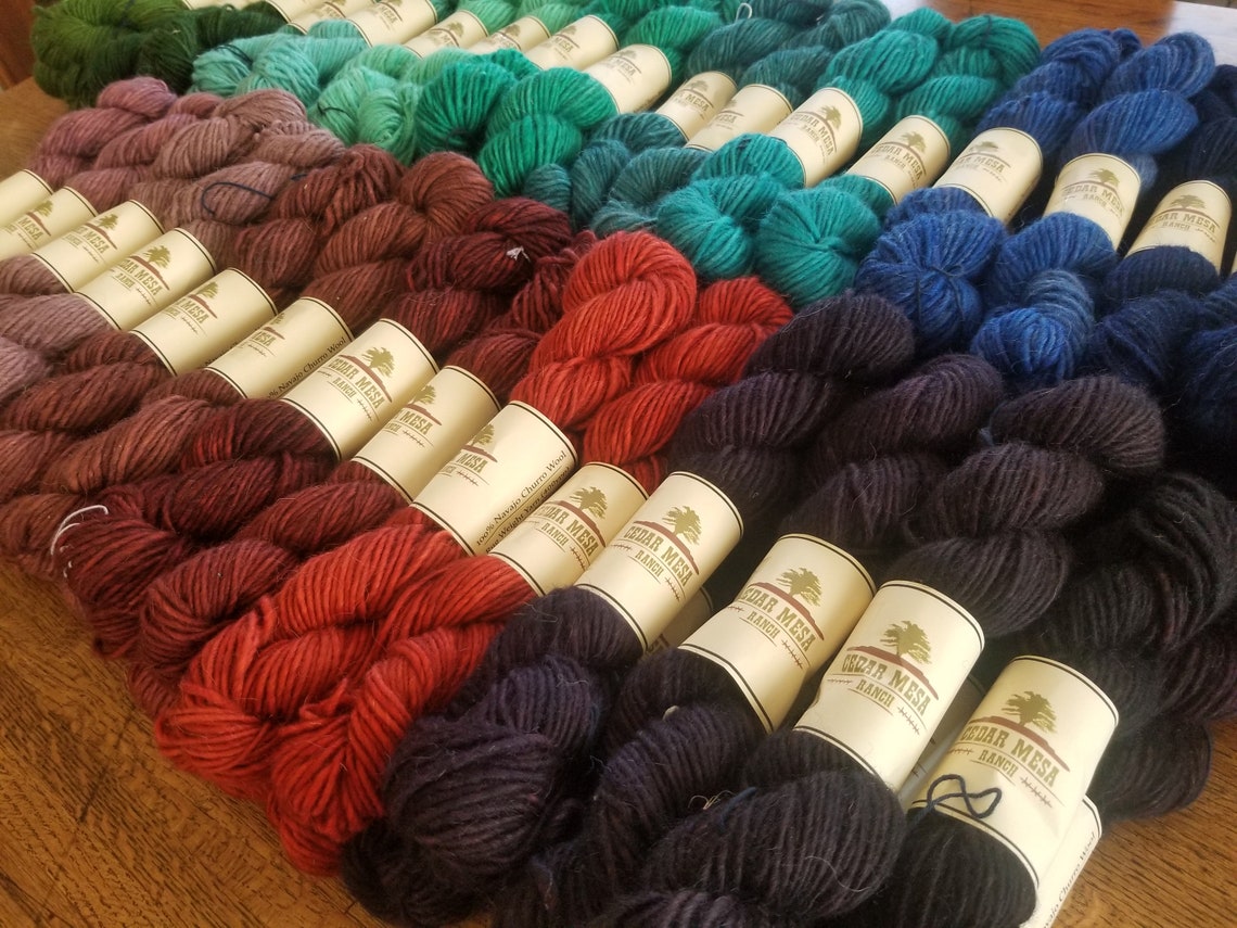 Acid Hand Dyed RED Navajo Churro Weaving Yarn Rug Weight Etsy