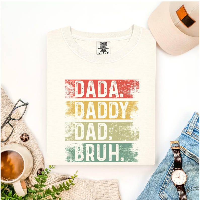 vintage style dad humor typography shirt