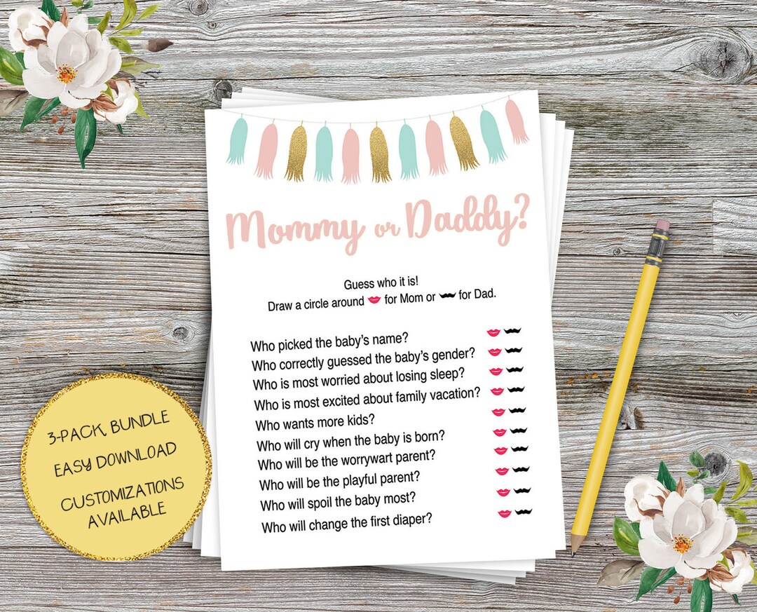 Baby Shower Girl Games Baby Shower Game Printable 5x7 Baby Shower Games ...