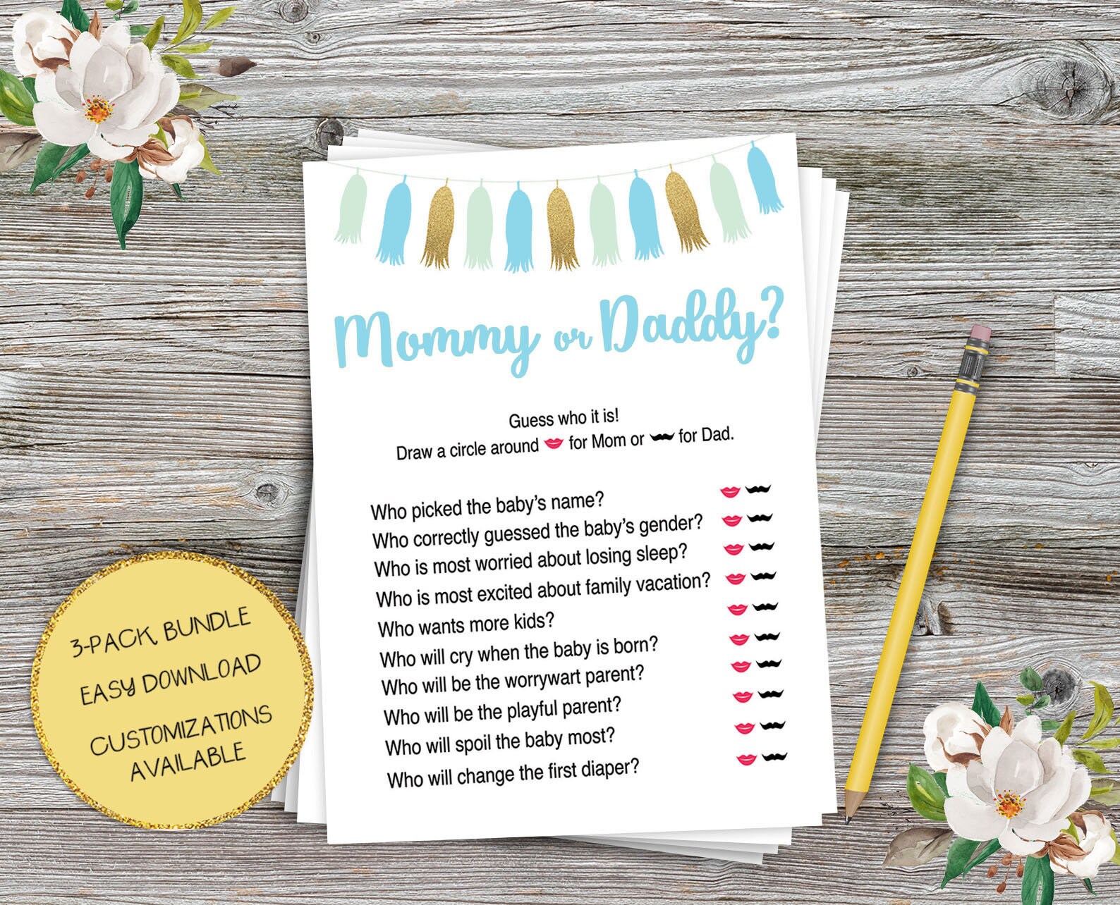 Baby Shower Boy Games Printable Baby Shower Games Set 5x7 - Etsy