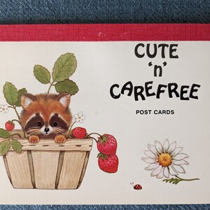 Livre de cartes postales des années 1970 : adorables bébés animaux