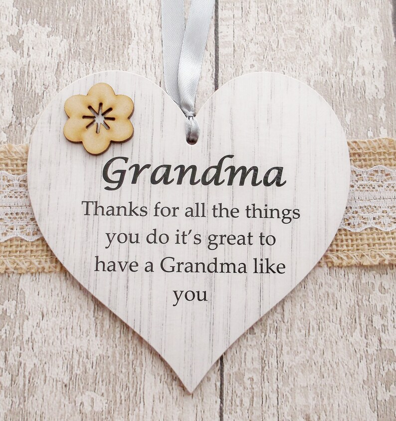 Grandma Thank You Mothers Day Birthday Gift Wooden Heart - Etsy