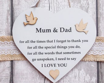 Missing Daddy Hanging Wooden Heart FATHERS DAY Gift Him Daughter Thank You 002 