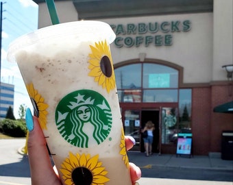 Download Free Sunflower Starbucks Tumbler Sunflower Cup Sunflower Etsy SVG Cut Files