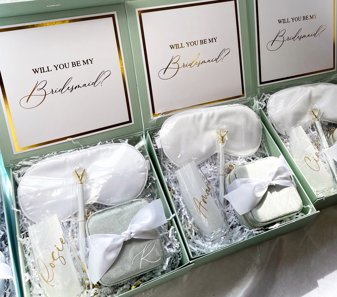 Bridesmaid box Sage gifts 5 COLORS Bridesmaid proposal box image 1