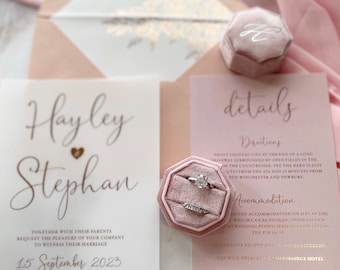 Velvet Octagon Ring Box: Personalized Wedding Keepsake, 1 slot ring box, double slot ring box, velvet ring box, flat lay photo, engagement