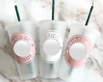 Bridesmaid Tumbler: Wedding Party Gift, Reusable Cold Cup, reusable coffee cold cup, bridesmaid gifts