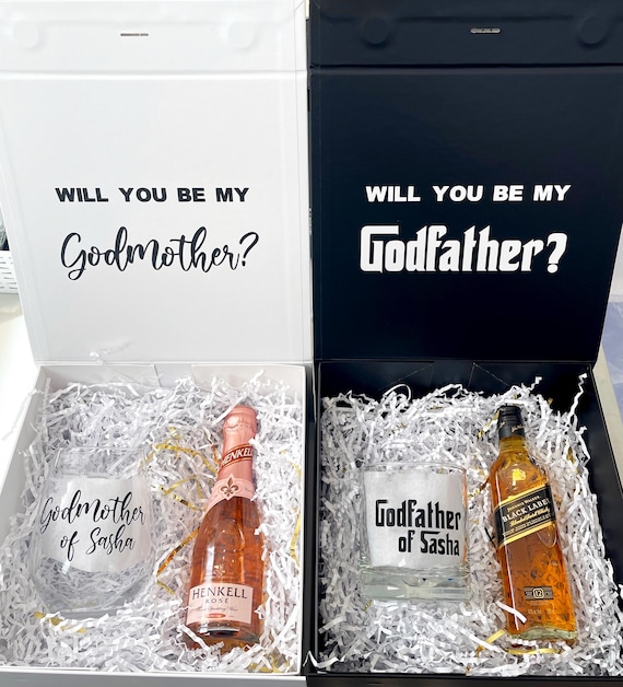 Godmother and Godfather proposal box, Godparents proposal, godfather gift, Godfather proposal, will you be my godmother, godfather glass