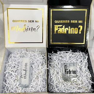 Padrino and Madrina proposal box,Spanish Godparents proposal, godfather gift, quires ser mi padrino/madrina? , gift for padrino and madrina