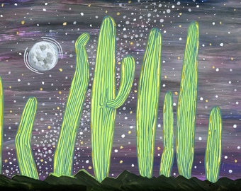 Noche De Saguaro Print