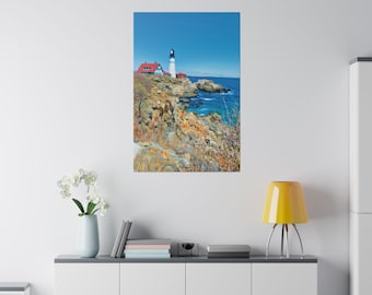 Maine fyr (Portland Head Light), Canvastavla, 60x80 cm