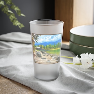 Jenny Lake, Wyoming | Grand Teton National Park Frosted Pint Glass, 16oz