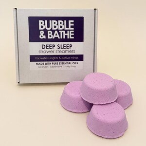 Deep Sleep Shower Steamers | Lavender Cedarwood and Ylang Ylang Essential Oil | Aromatherapy Box of 4 | Sleep Self Care Gift imagen 2
