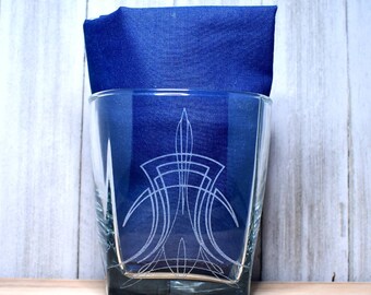 Pinstripe Whiskey Glass - Rocks Glass - Scotch Glass - Engraved Whiskey Glass - Engraved Glass - Custom Glass - Gift For Men