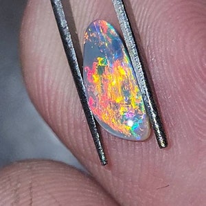 0.77ct Australian Opal Lightning  Ridge Gem Dark Opal