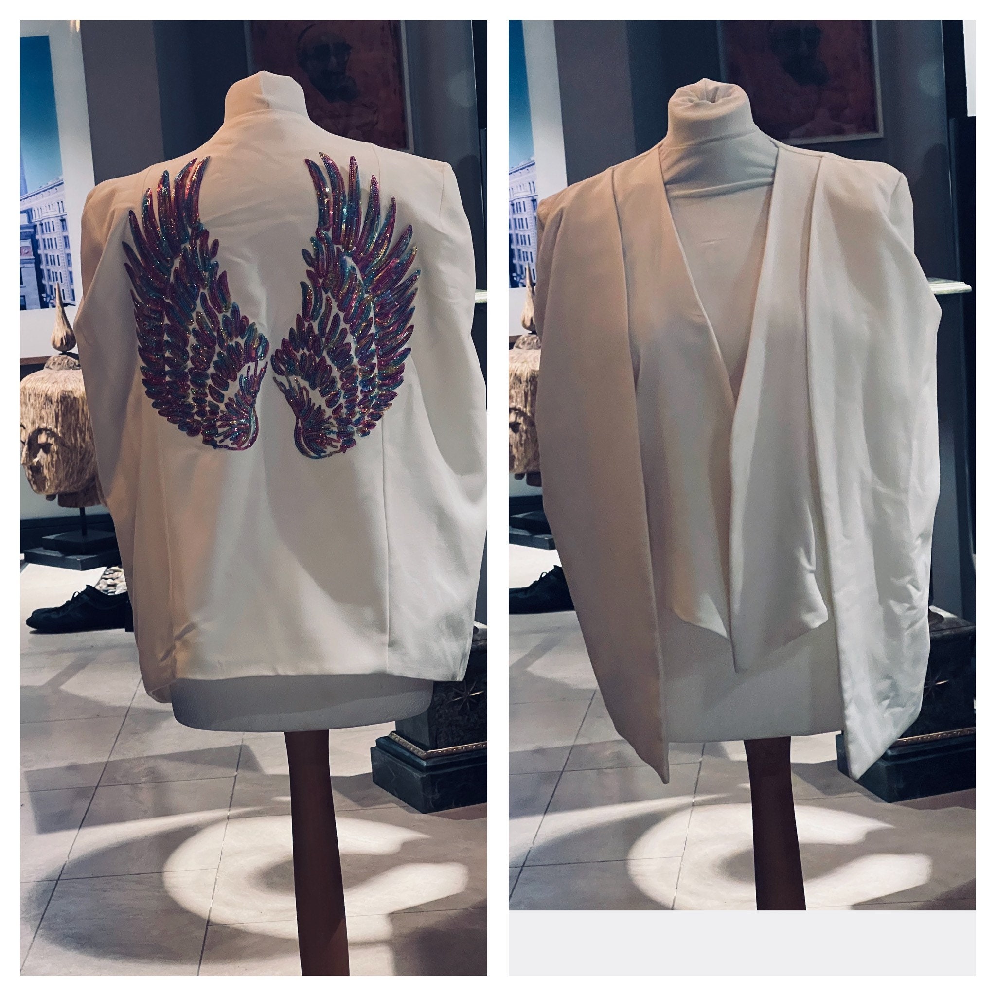 Cream cape deals blazer