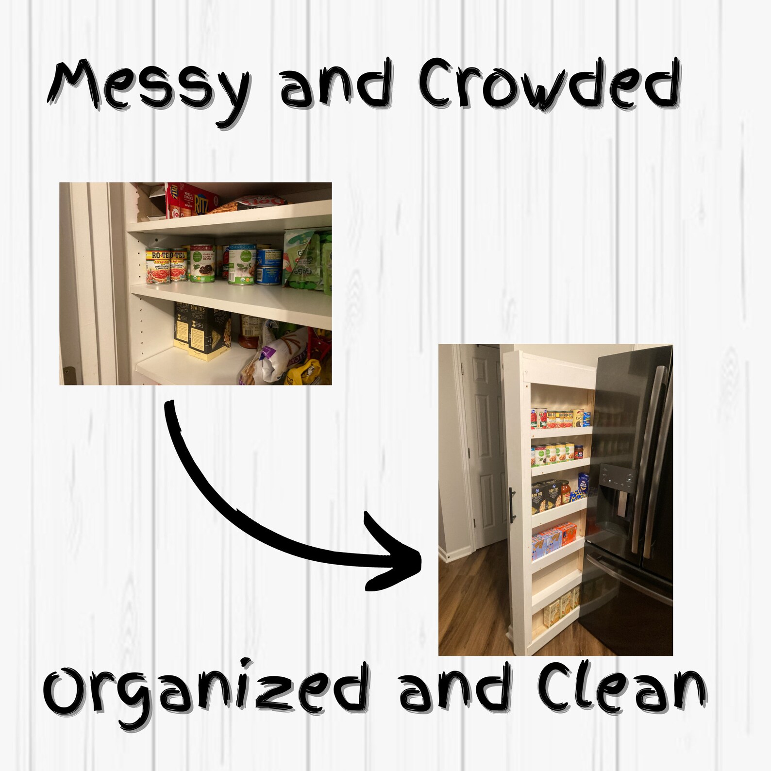 Rolling Pantry Beside Fridge Build Plan Supplies List, Cut List, Blueprints DIY, Accent Wall ...