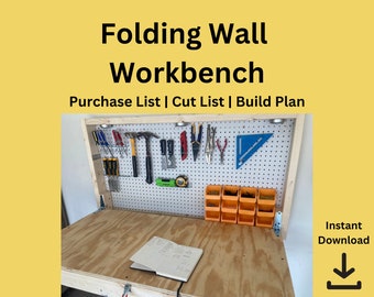 Folding Wall Workbench Plans: DIY Tool Storage (Digital Download)