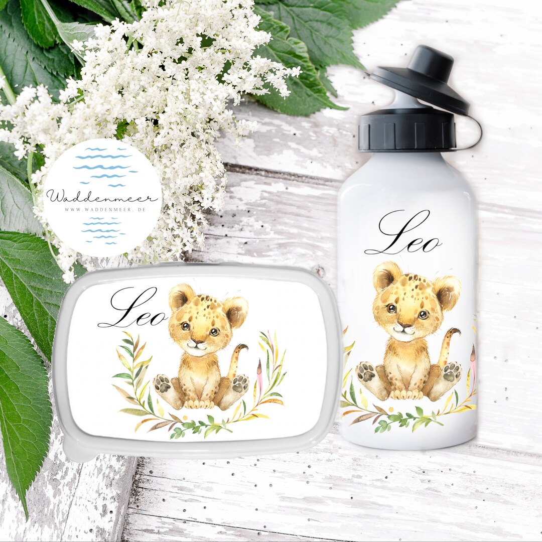 Personalized Set Water Bottle Lunch Box Gift Box Lunchbox Kids - Etsy