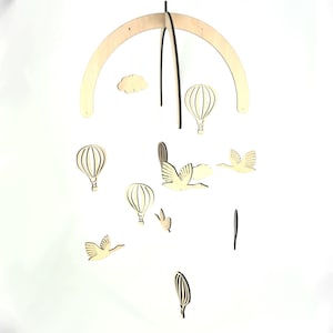 Mobiele heteluchtballon ganzen wolken sterren laserbestand laser SVG bestand kinderkamer geboorte doop lasersnijden lasersnijden babykamer decoratie