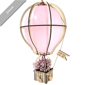 Laserbestand heteluchtballon laser SVG-bestand kinderkamer geld cadeauverpakking verjaardag doop bruiloft huwelijksgeschenk lasergesneden