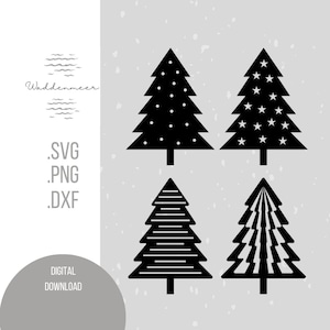 Christmas tree Christmas trees Christmas trees Scandinavian fir Skandi png svg dxf Christmas plotter file Christmas file laser