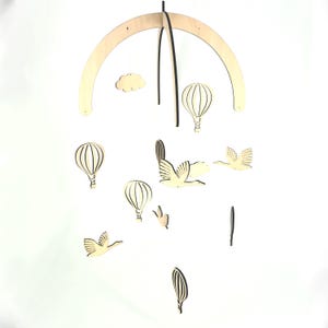 Mobile Laserdatei Wolken Gänse Wölkchen Sterne Heißluftballon Laser SVG File Kinderzimmer Geburtstag Taufe lasern Lasercut Wickeltisch