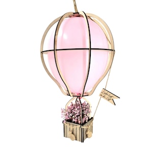 Archivo láser globo aerostático archivo SVG láser habitación infantil dinero regalo embalaje cumpleaños bautismo boda regalo de boda corte láser corte láser