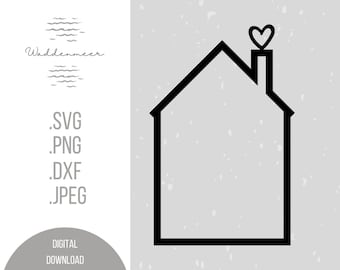House with heart Plotter file Laser file digital download cutting machine cut plotter foil create cricut