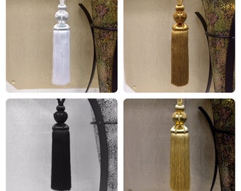Elegant French 13&quot; Length Tassel Curtain Tiebacks (Made In Turkey) All Handmade SCTB-20 Collection Curtains / Drapery / Upholstery