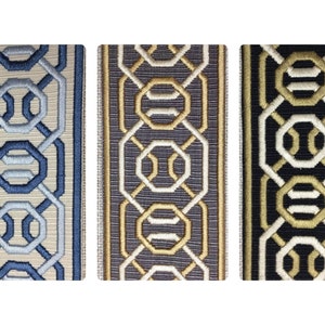 2 1/4&quot; Woven Embroidery Trim Tape H-1151A COLLAGE Upholstery / Bedding / Drapery / Curtains / By The Yard